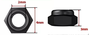 Tuercas Hexagonales de Acero Inoxidable con Recubrimiento de Zinc Negro LeGood M2.5 - Product Image 2
