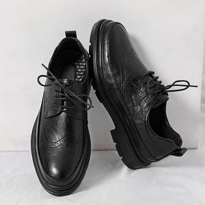 Bottes en cuir classiques de style britannique à lacets chaussures habillées pour hommes chaussures de derby en cuir microfibre de <span class=keywords><strong>luxe</strong></span> à la mode en cuir véritable - Product Image 5
