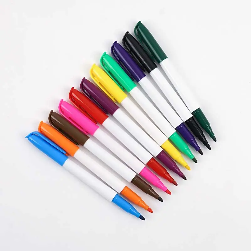 Ручка-маркер с логотипом на заказ, стираемая многоцветная Нетоксичная белая доска, маркер для школы