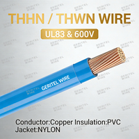 Kabel Tembaga Murni Berkualitas Tinggi 600V 1/0 2/0 3/0 4/0 THHN/THWN untuk Bangunan dengan Isolasi PVC untuk Pemanas