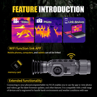 Lunette Thermique TS219 avec Enregistrement Wi-Fi 256x192 NETD 25mK, Monoculaire Thermique Numérique Portable pour la Chasse en Extérieur