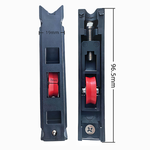 Roulette coulissante en acier inoxydable à roue simple, gorge en U, <span class=keywords><strong>poulie</strong></span> en nylon rouge, vis de réglage, faible bruit, durable, réglable pour porte extérieure - Product Image 1