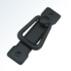 Traditional Cast Iron Rectangle Drawer Pull Handle with Oval Ring and Diamond <b>Corners</b> for <b>Cabinet</b> Storage Closet Use - Product Image 3