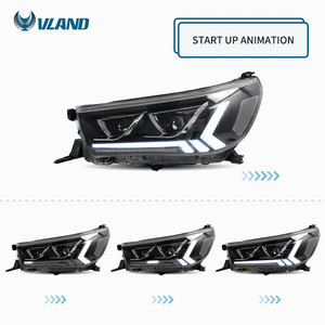 VLAND 전체 LED 헤드 라이트 순차 회전 신호 + DRL 전면 헤드 라이트 전조등 2015-2019 도요타 <span class=keywords><strong>HILUX</strong></span>/REVO/ROCCO - Product Image 4