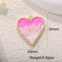 P99 Nuevo Charm de Joyería para Mujer, Chapado en Oro de 18K sobre Latón, con Esmalte Rosa, Diseño Romántico Cristiano de Mariposa, Corazón y Concha, Estilo Lindo, Moderno y Temático de Comida