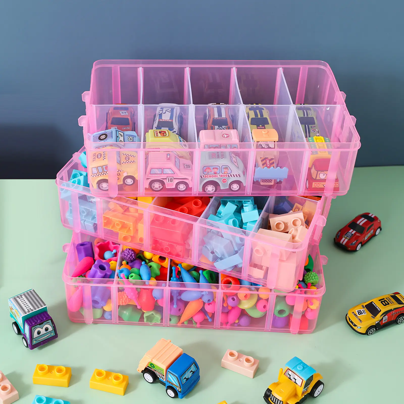 Art 3 Layers Craft Stackable Storage Box Plastic Container or  Beads  Toy  Washi Tapes  Nail  Dolls