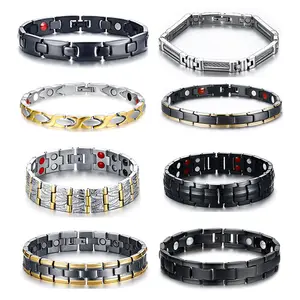 Matt finished titanium magnetic bracelets germanium energy mens bracelets