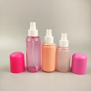 Botella de Perfume de niebla cosmética PET colorida con tapa grande 100mL botella de niebla corporal de tóner botella de plástico de Perfumes Rosa esmerilado - Product Image 4