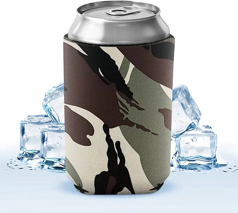 شعار مخصص عالي الجودة 5 ، التسامي النيوبرين فارغة قابلة للطباعة ، يمكن تبريد البيرة المعزولة الأكمام ، coozies كامو