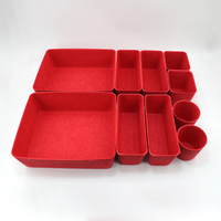 Panier de rangement pliable en feutre léger, résistant à l'usure, avec renfort des bords, écologique, pour le rangement dans la chambre ou le placard