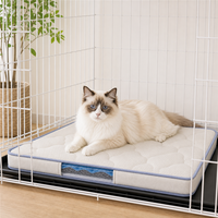 Rechteckige Katzenkäfigmatte mit Gestepptem Oberflächenbelag, Transparentem Seitenfenster und Rutschfester Basis für Innenkatzenkäfige