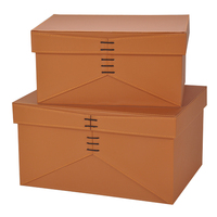 Organisateur de rangement empilable et imbriqué en cuir bleu décoratif