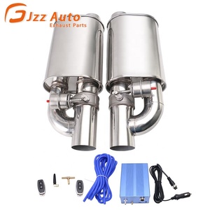 Universele uitlaatdemper met klep 76mm cutout 212x152mm behuizing roestvrij staal uitlaatdemper uitlaatklep 2 stuks dempers 1 stuks regelaar - Product Image 1