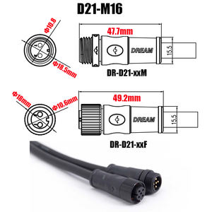 Connecteur de câblage étanche M16 <span class=keywords><strong>2</strong></span> 3 4 5 6 8 broches P68 à verrouillage par pression avec boîtier PA66 pour éclairage LED et câblage extérieur - Product Image 4