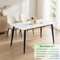Table à manger OKAY pour petit appartement, rectangulaire, facile à nettoyer, polyvalente, mobilier de maison moderne minimaliste, tables à manger en pierre frittée