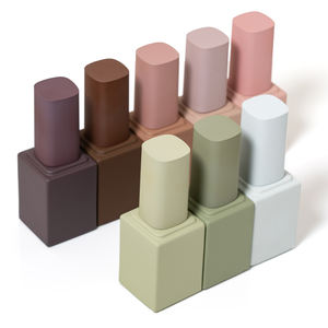 13Ml โลโก้ที่กําหนดเองขวดเจลโปแลนด์ยางนุ่มสีเขียวสีชมพูสแควร์เล็บเปล่าขวดเจลเล็บภาชนะแก้ว - Product Image 1