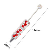 Nouveau Nœud Papillon Luxe Léger en Forme de Cœur pour Stylo, Entièrement Orné de Diamants, Exquis Fait Main, Design Kawaii DIY - Idéal Bureau et École