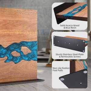 <span class=keywords><strong>Portacoltelli</strong></span> <span class=keywords><strong>Magnetico</strong></span> Bifacciale in Legno di Acacia e Resina Blu, 12 x 10 Pollici - Product Image 5