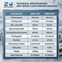 Machine d'impression flexographique automatique à grande vitesse ZBRY-320 à 6 couleurs, presse d'impression d'étiquettes empilées, imprimante de papier en ligne