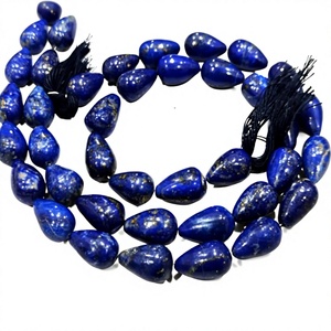 Saphir bleu naturel en forme de goutte, lisse et uni, 10x15mm, vendu par brin de 8 pouces environ - Product Image 1