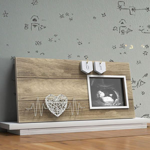 Cadre de compte à rebours de grossesse de nouvelle maman-Affichage de photos de sonogramme <span class=keywords><strong>en</strong></span> bois avec suivi de progression hebdomadaire - Product Image 5