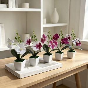 Orquídeas Phalaenopsis Artificiales Paulon de 19 Pulgadas en Plástico Realistas para Decoración de Bodas y Hogar, Plantas en Maceta - Product Image 1