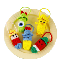 Étui à rouge à lèvres tricoté à la main avec crochet de suspension, décoration d'intérieur au crochet, 5 types de sacs de tricot pré-faits