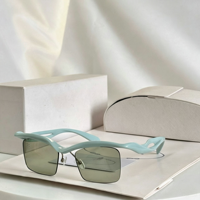 Lunettes de soleil unisexes tendance 2026, style rétro, luxe, dégradé, protection UV400, monture métallique intégrale