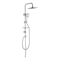 Système de douche mural effet pluie, ensemble de douche de salle de bain chromé 3 fonctions avec pommeau de douche carré 8 pouces et douchette réglable