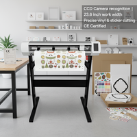 Plotter de corte de contorno automático de doble cabezal con cámara digital, cortadora de vinilos y etiquetas, máquina de troquelado con alimentación de hojas de cartón