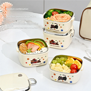 Boîtes à lunch en acier inoxydable 316 en gros, boîtes à lunch mignonnes de dessin animé, boîtes à <span class=keywords><strong>bento</strong></span> chauffantes pour étudiants et employés de bureau - Product Image 6