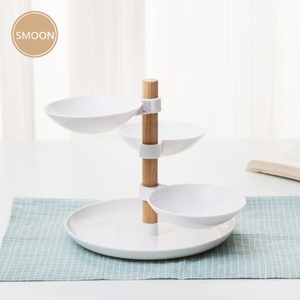Assiettes à gâteaux créatives et personnalisées pour le thé de l'après-midi, blanches, à 3 niveaux, pour desserts et brochettes - Product Image 4