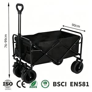 Chariot de plage pour <span class=keywords><strong>camping</strong></span> en plein air avec plate-forme en PP, chariot portable à 4 roues le plus vendu, structure en maille étanche - Product Image 2