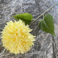 Boule de chrysanthème artificielle délicate, 12 couleurs, fausse pompon de chrysanthème à longue tige pour la décoration florale de la maison, de l'hôtel et de l'allée de mariage