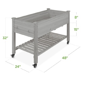 Étagère à fleurs surdimensionnée à double étage <span class=keywords><strong>pour</strong></span> jardin, patio et maison, avec roulettes, <span class=keywords><strong>pour</strong></span> fournitures de jardinage et pots de fleurs - Product Image 6