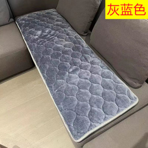 Coussin de canapé rectangulaire antidérapant en peluche de couleur unie pour baies vitrées, adapté à toutes les saisons, pour canapé et banc en cuir de bureau - Product Image 3