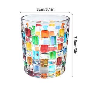 11Oz Whiskyglazen, Handgeschilderde Kleurrijke Rockglazen Cocktailglazen, Handgeblazen Ouderwetse Glazen Beker - Product Image 4