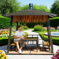 Pavillon de luxe en alliage d'aluminium, personnalisable, moderne, pour jardin, avec toit imperméable, cadre thermolaqué, modèle Manxiang A004
