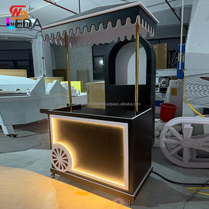 Chariot à bonbons mobile en PVC noir personnalisé pour événements de mariage, fêtes, anniversaires, décoration - Product Image 1