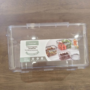 Juego de Tres Recipientes Transparentes de Plástico Tingli para Refrigerador, Diseño Sellado para Conservar Frutas, Verduras y Cereales - Product Image 4