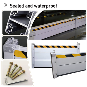 Compuerta de Control de Inundaciones Desmontable de Aleación de Aluminio, Resistente, con Capacidad de Carga de 450 lb y Reflectante - Product Image 1