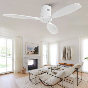 Ventilateur de plafond en bois massif finition <span class=keywords><strong>chrome</strong></span> de luxe en <span class=keywords><strong>nickel</strong></span> brossé Ventilateur de plafond de 52 pouces à 3 pales - Product Image 3