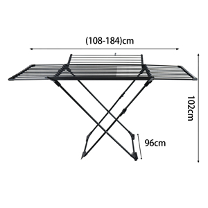 Séchoir à linge métallique robuste pliable et extensible avec ailes <span class=keywords><strong>pour</strong></span> le séchage des vêtements et des serviettes - Product Image 6