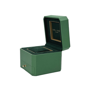 Green Luxury Leather Watch Packaging Watch Gift Box with Golden Lock