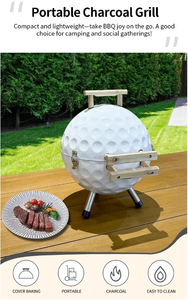 Barbacoa Esférica Portátil para Acampar al Aire Libre, Ahumador de 14 Pulgadas, Barbacoa Pequeña para Jardín - Product Image 6