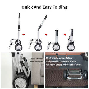 Chariot de courses pliable en alliage d'aluminium, chariot à roulettes pour monter les escaliers, sac de courses pliable avec roues - Product Image 5