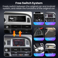 Junsun Radio mobil nirkabel Android CarPlay untuk Audi A6 C6 4F 2005 2006 2007 2008 2009 MMI 2G/3G Unit kepala GPS Multimedia