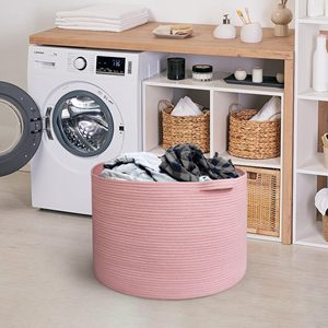 Panier de rangement pour jouets d'enfants, panier en corde tressée pour couvertures de chambre d'enfant avec poignées, organisateur pour peluches et panier pour jouets de chien - Product Image 6