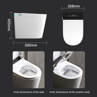 Les familles européennes adorent la toilette intelligente avec télécommande, drain S-trap, siège chauffant, fixation au sol, toilette connectée pour maison intelligente, garantie de 2 ans