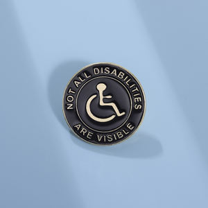 并非所有残疾都是可见的珐琅别针残疾意识背包徽章时尚服装配饰礼品 - Product Image 1